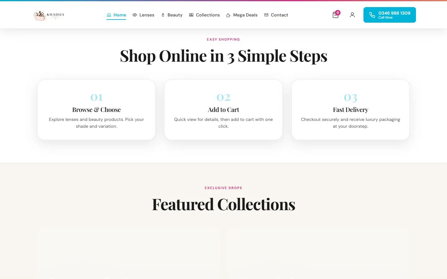 Shop online in three simple steps: browse and choose, add to cart, fast delivery.