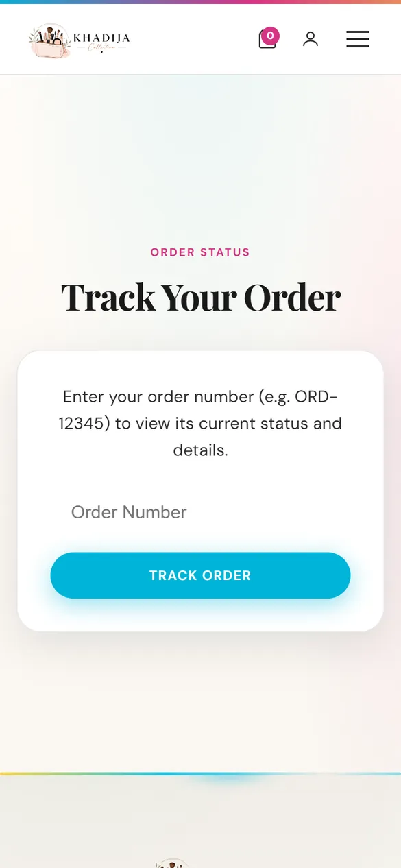 Order tracking on a phone.