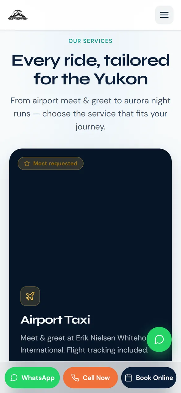 The services section on a phone.