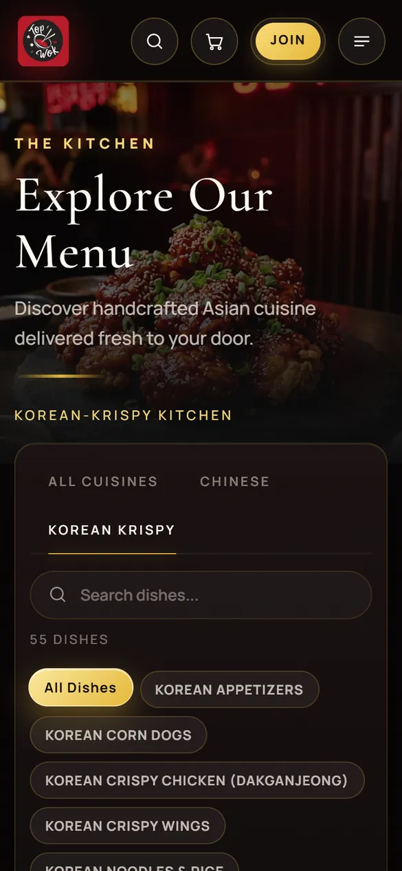 The Korean Krispy menu on a phone.