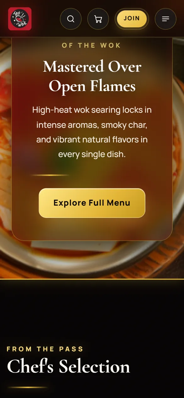 The wok hei panel on a phone.